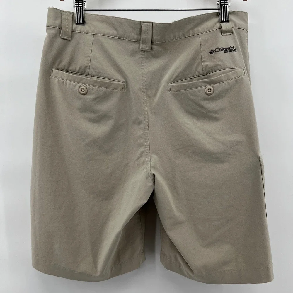 Columbia PFG Mens‎ 32 Fishing Hiking Outdoor Cargo Shorts Beige